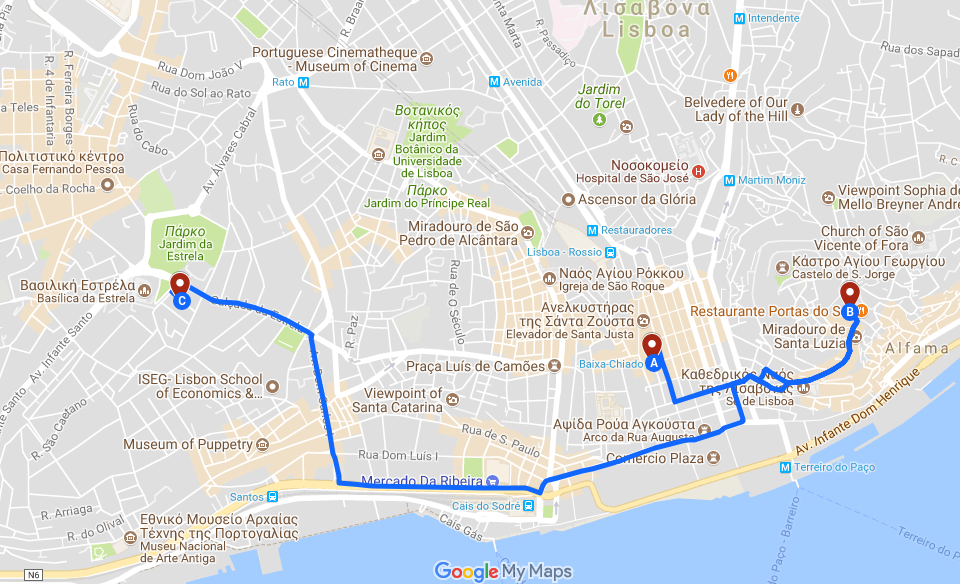 Η διαδρομή μας με το τραμ 28. Η διαδρομή μας με το τραμ 28.