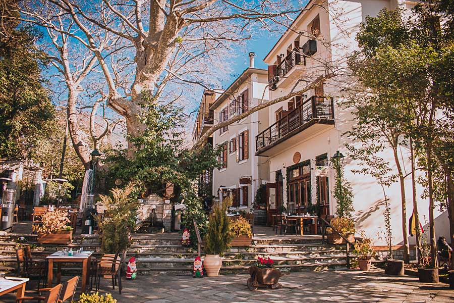 Πήλιο Πορταριά Πορταριά-Πήλιο. Πλατεία Μελίνα Μερκούρη.